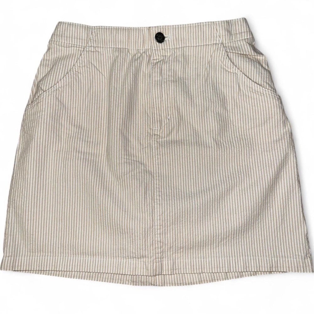Hollister Beige Striped Mini Skirt Small